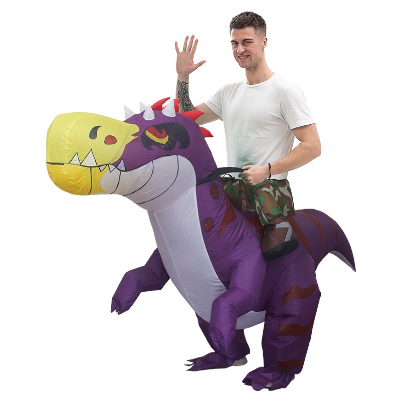Inflatable Dinosaur Costume Adult - Fantasia Inflável de Dinossauro para Halloween,