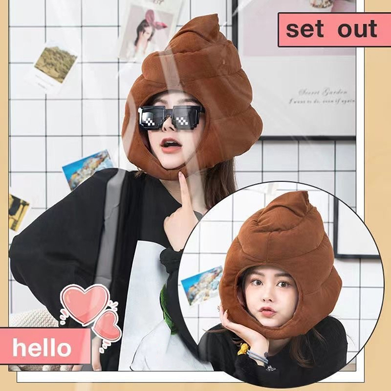 Fake Poop Gag Gift - Bonito Merda Forma Chapéu De Pelúcia