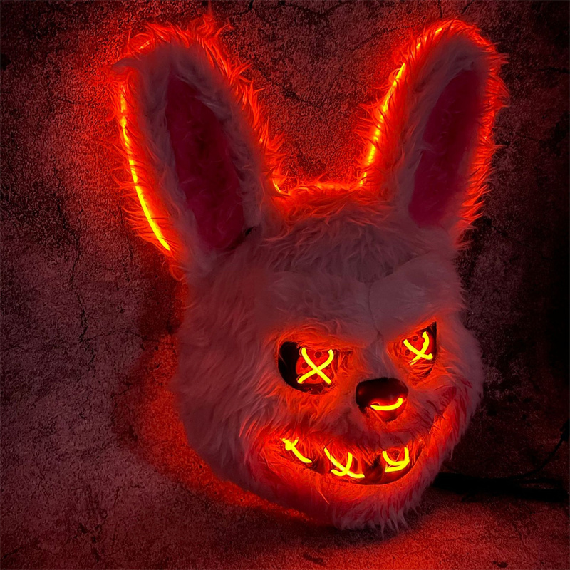 Led Purge Mask Halloween - Máscara de coelho masquerade led coelho