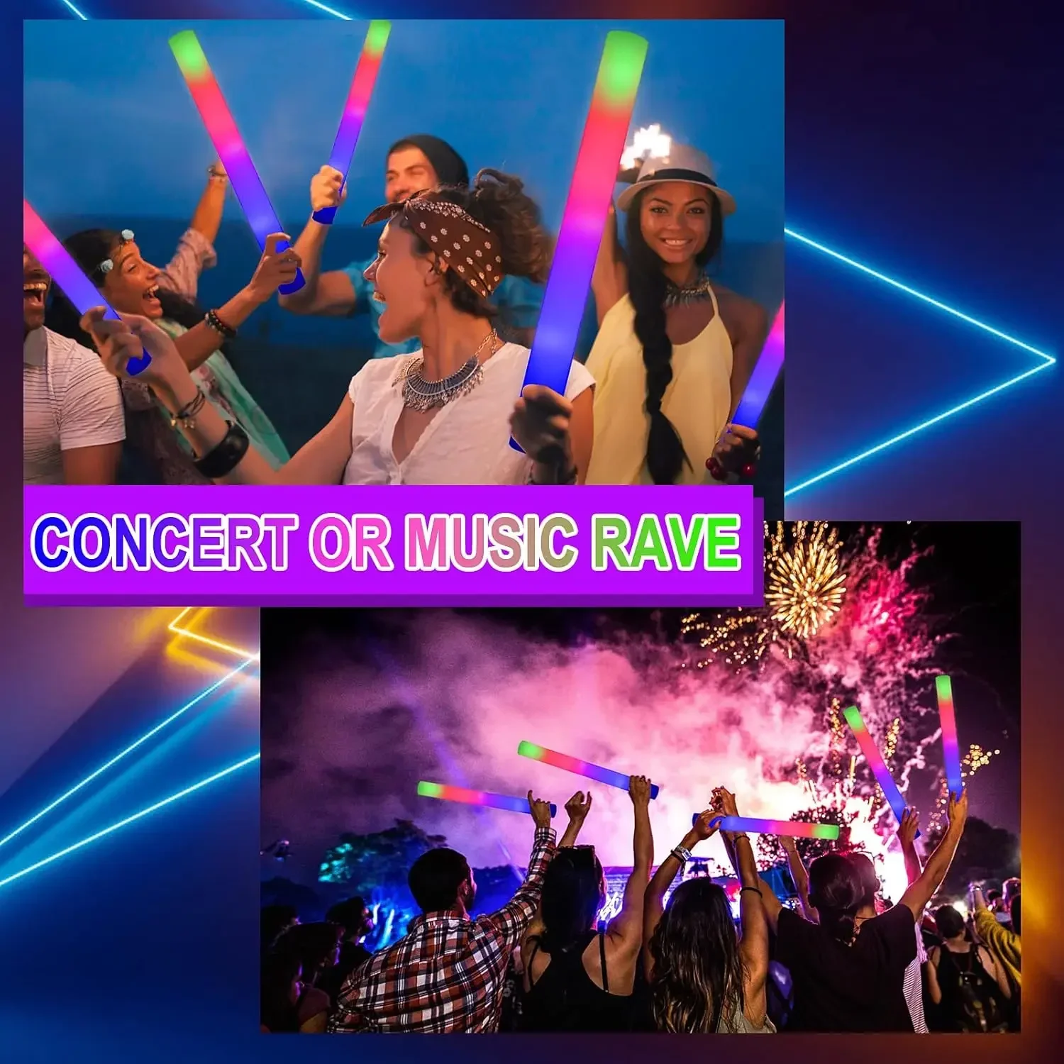 1Z-50PCS Bastões de Espuma LED - Flashing Led Foam Sticks Party avaliação e preço