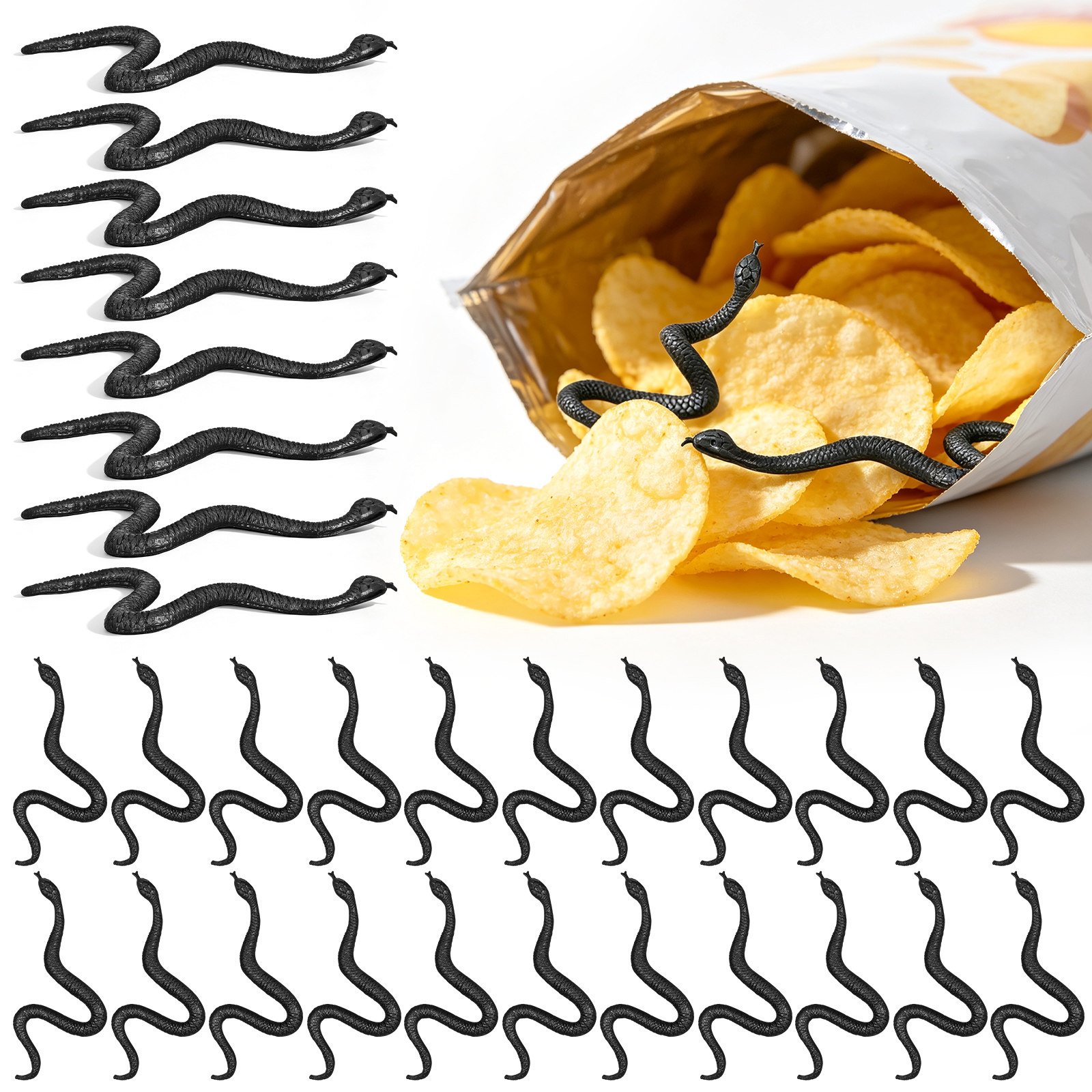 100 peças de réplicas de cobra - Prank Toys avaliação e preço